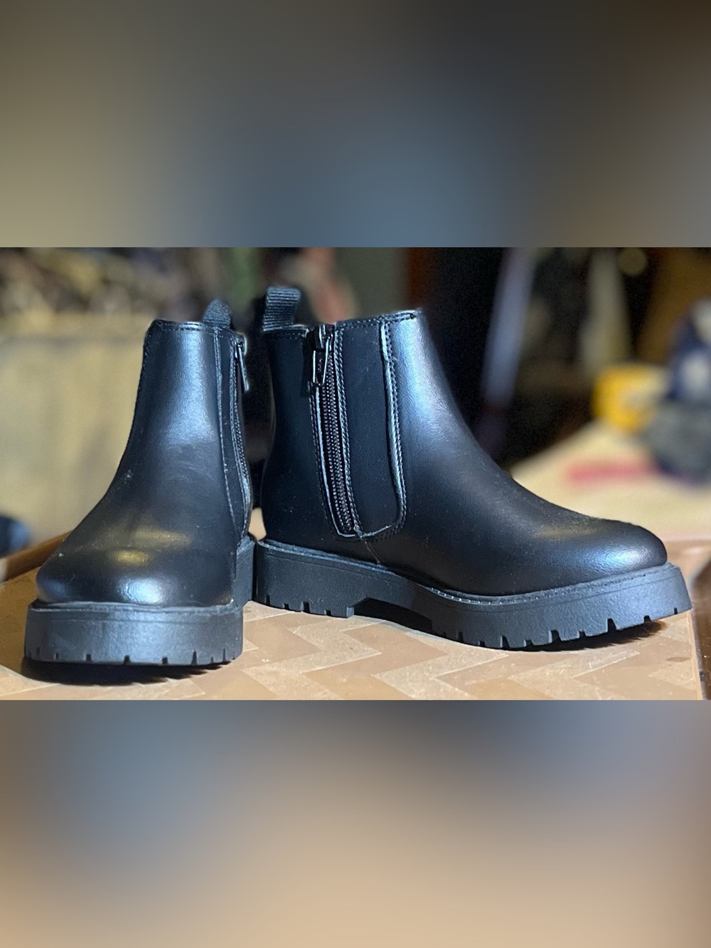 Wonder Nation Black Chelsea Boots - Girls Size 13